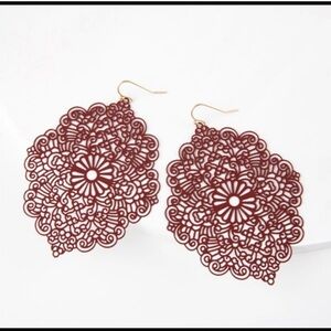 Plunder Lakelyn Earrings - Burgundy filigree